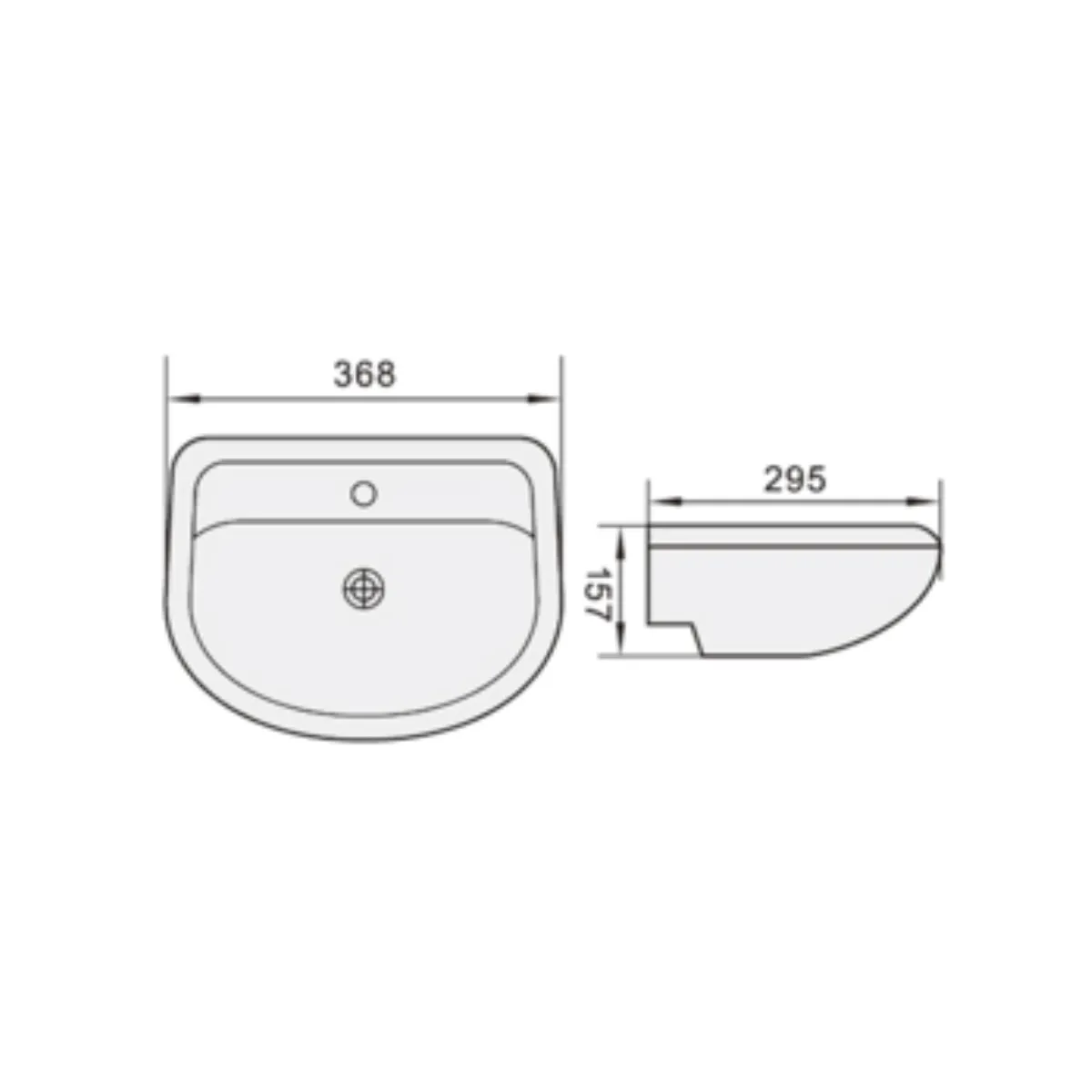 Cosmos CSB 8103 Wall Hung Washbasin - view 2